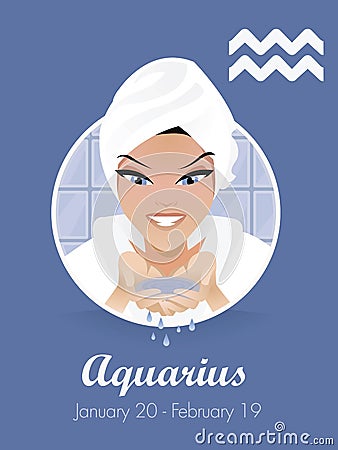 Aquarius sign vector Vector Illustration