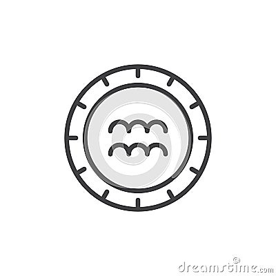 Aquarius zodiac outline icon Vector Illustration