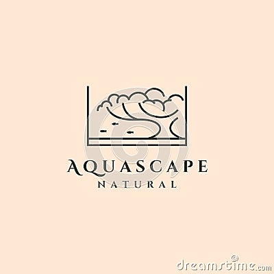 aquascape line art logo vector symbol illustration design Vector Illustration