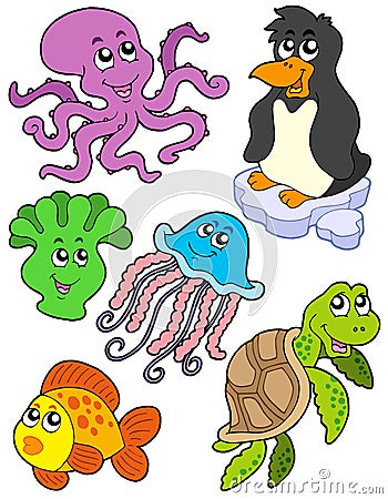 Aquatic animals collection 2 Vector Illustration