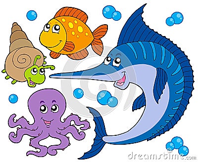 Aquatic animals collection 3 Vector Illustration