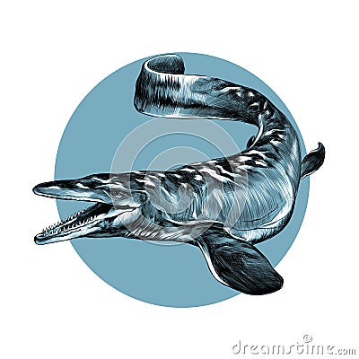 Aquatic dinosaur Vector Illustration