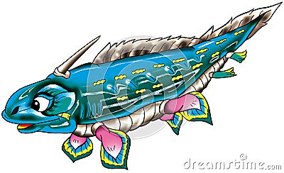 Aquatic dinosaur illustration Stock Photo