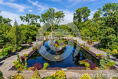 Aquatic garden at Montreal Botanical Garden Editorial Stock Photo