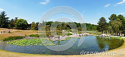 Aquatic garden at Parc Floral de Paris in the Bois de Vincennes - Paris, France Editorial Stock Photo