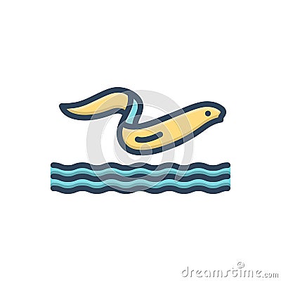 Color illustration icon for Aquatic, aqueous and water Cartoon Illustration