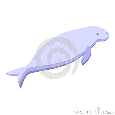 Aquatic mammal icon isometric vector. Sea manatee Vector Illustration