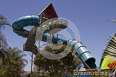 Aquatica Waterpark Amusement in the Desert Editorial Stock Photo