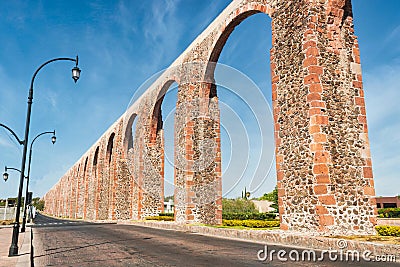 Aqueduct Queretaro Mexico Stock Photo