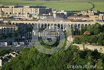 Aqueduct at Segovia, Spain Stock Photo