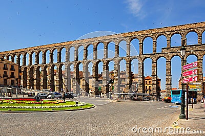 Aqueduct of Segovia, Spain Editorial Stock Photo