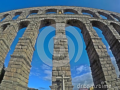 Aqueduct of Segovia. spain Stock Photo