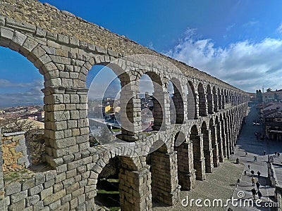 Aqueduct of Segovia. spain Stock Photo