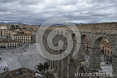 Aqueduct of Segovia Editorial Stock Photo