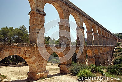 Aqueduct in Tarragona Stock Photo