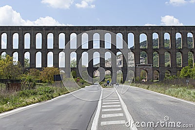 The Aqueduct of Vanvitelli or Caroline Aqueduct is an aqueduct built to supply the Reggia di Caserta and the San Leucio complex Editorial Stock Photo