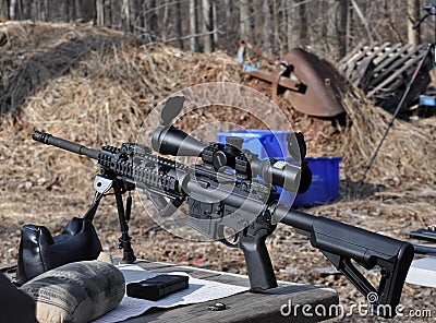 AR15 AR 15 Assault Gun Rifle 5.56 Caliber Editorial Stock Photo