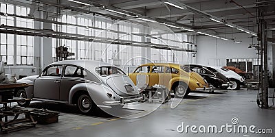 ?ar bodies on assembly line. Factory for production of autos. Modern automotive industry. ?ar factory, conveyor. Body Stock Photo