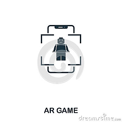 Ar Game icon. Mobile app, printing, web site icon. Simple element sing. Monochrome Ar Game icon illustration. Vector Illustration