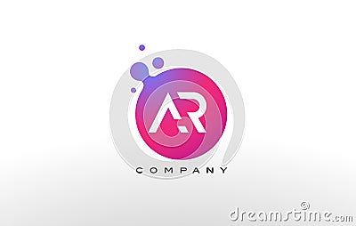 AR Letter Dots Logo Design with Creative Trendy Bubbles. Vector Illustration