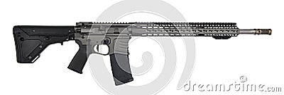 AR15 / M16 with collapsible stock, 18` barrel Stock Photo