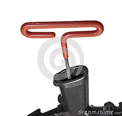 AR-15 pistol grip being removed Stock Photo