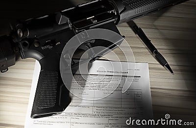 AR-15 with public domain background check Stock Photo
