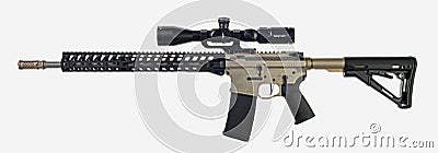 AR15 with scope, 30rd mag and collapsible stock Stock Photo