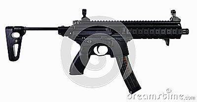 AR Style 9mm SBR extended stock Stock Photo