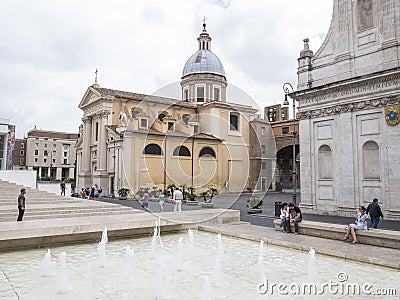 Ara Pacis Museum Fountain, Rome Editorial Stock Photo