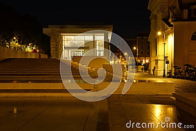 Ara Pacis museum in Rome, night view Editorial Stock Photo