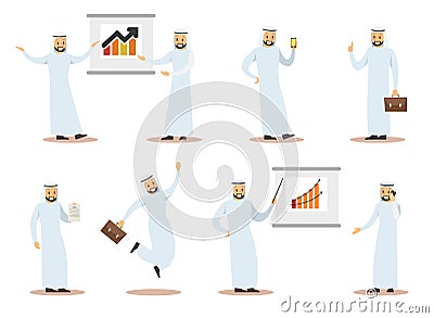 Arab business character design 5 Vector Illustration