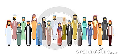 Arab Business People Group, Arabic Team Vector Illustration