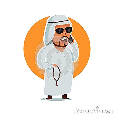 Arab businessman. Saudi man vector isolated Vector Illustration