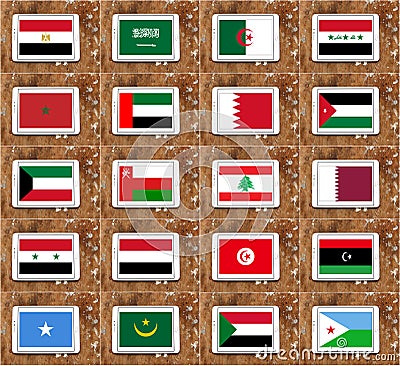 Arab countries flags Stock Photo