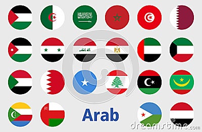 Arab Countries Flags illustration vector Vector Illustration