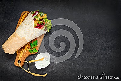 Arab Food Shawarma Stock Photo