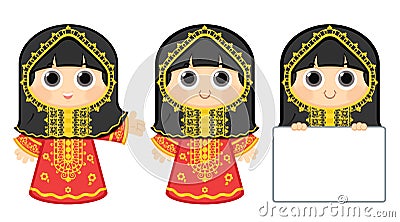 Arab Girl Vector Illustration