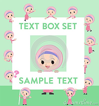 Arab girl text box Vector Illustration