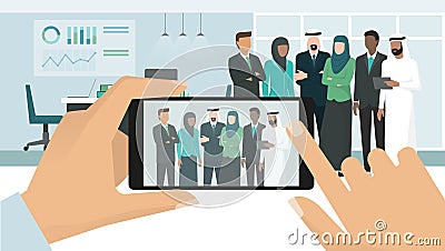 Arab muslim business people Vector Illustration