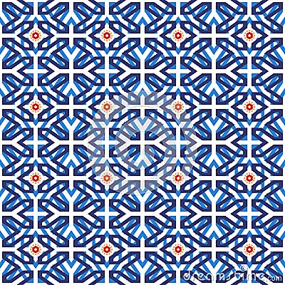 Arab muslim mosaic tile vintage seamless pattern Vector Illustration