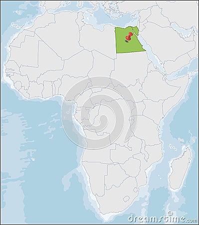 Arab Republic of Egypt location on Africa map Vector Illustration