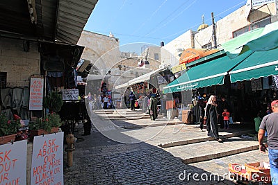 Arab Souk and Damascus Gate, Jerusalem Editorial Stock Photo