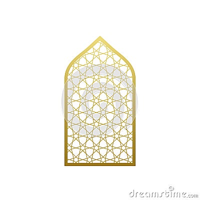 Arab vector window door pattern. Arabian islamic mosque ramadan ornament style Vector Illustration