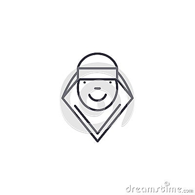 Arab woman linear icon concept. Arab woman line vector sign, symbol, illustration. Vector Illustration