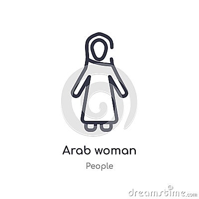 arab woman outline icon. isolated line vector illustration from people collection. editable thin stroke arab woman icon on white Vector Illustration