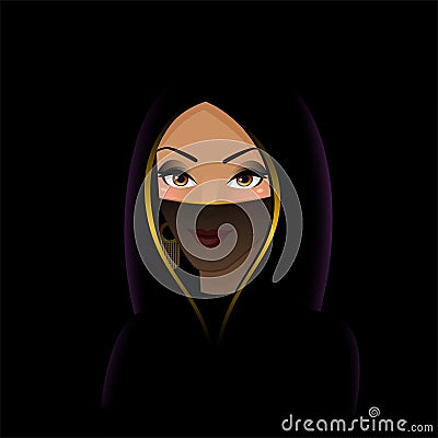 Arab woman in a paranja Vector Illustration