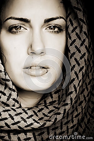 Arab woman with piercing Stock Photo