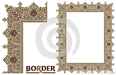 Old World Borders Vector - Tiled frame in plant leaves and flowers Framework Decorative Elegant style Vector Illustration