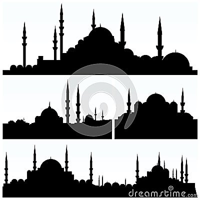 Arabesque City Silhouettes Vector Illustration